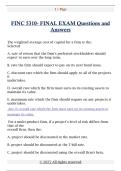 FINC 5310- FINAL EXAM Questions and  Answers