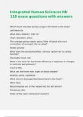 Integrated Human Sciences NU 110 exam questions with answers