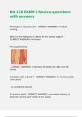 NU 110 EXAM 1 Review questions with answers