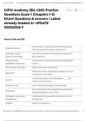 IUPUI Anatomy &lpar;Bio n261&rpar; Practice Questions Exam 1 &lpar;Chapters 1-5&rpar; EXAM Questions & Answers &vert; Latest Already Graded A&plus; UPDATE 2025&vert;2026 &excl;&excl;