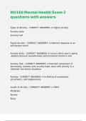 NU160 Mental Health Exam 2 questions with answers