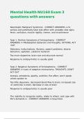 Mental Health NU160 Exam 3 questions with answers