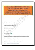 PHARMACOTHERAPEUTICS FOR ADVANCED PRACTICE NURSE PRESCRIBERS FINAL EXAM QUESTIONS WITH 100&percnt; CORRECT ANSWERS &vert; LATEST VERSION 2025&sol;2026&period;