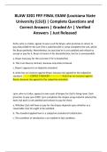 BLAW 3201 FRY FINAL EXAM &lpar;Louisiana State University &lpar;LSU&rpar;&rpar; &vert; Complete Questions and Correct Answers &vert; Graded A&plus; &vert; Verified Answers &vert; Just Released