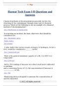 Hazmat Tech Exam I-II Questions and  Answers