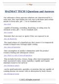 HAZMAT TECH I Questions and Answers 