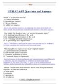 HESI A2 A&P Questions and AnswersHESI A2 A&P Questions and Answers