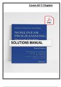 Solutions Manual for Nonlinear Programming&colon; Theory and Algorithms &lpar;3rd Edition&comma; 2014&rpar; by Bazaraa&comma; Sherali&comma; and Shetty