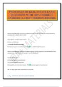 PRINCIPLES OF REAL ESTATE EXAM QUESTIONS WITH 100&percnt; CORRECT ANSWERS &vert; LATEST VERSION 2025&sol;2026&period;