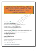 RESPIRATORY SYNCYTIAL VIRUS &lpar;RSV&rpar; EXAM QUESTIONS WITH 100&percnt; CORRECT ANSWERS &vert; LATEST VERSION 2025&sol;2026