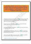 RESPIRATORY SYNCYTIAL VIRUS INFECTION EXAM QUESTIONS WITH 100&percnt; CORRECT ANSWERS &vert; LATEST VERSION 2025&sol;2026&period;