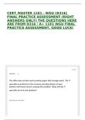 CERT&lowbar;MASTER 1101 - WGU &lpar;D316&rpar; FINAL PRACTICE ASSESSMENT &lpar;RIGHT ANSWERS ONLY&rpar; THE QUESTIONS HERE ARE FROM D316 &sol; A&plus; 1101 WGU FINAL PRACTICE ASSESSMENT&comma; GOOD LUCK&excl;