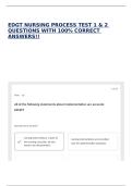 EDGT NURSING PROCESS TEST 1 & 2 QUESTIONS WITH 100&percnt; CORRECT ANSWERS&excl;&excl;