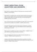 FEMA is800d FINAL EXAM QUESTIONS AND ANSWERS