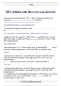 HFA indiana state Questions and Answers