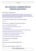 HFA INDIANA JURISPRUDENCE  Questions and Answers