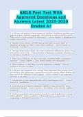 AMLS Post Test &ndash; Approved Questions and Answers Graded A&plus; 2025-2026