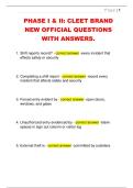 PHASE I & II&colon; CLEET BRAND  NEW OFFICIAL QUESTIONS  WITH ANSWERS&period; 
