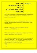 NEVADA JURISPRUDENCE EXAM &sol; HEALTHCARE LAW NEVADA  QUESTIONS AND ANSWERS 2025