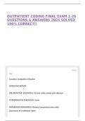 OUTPATIENT CODING FINAL EXAM 1-26 QUESTIONS & ANSWERS 2025 SOLVED 100&percnt; CORRECT&excl;&excl;