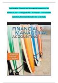 Test Bank for Financial and Managerial Accounting&comma; 4th Edition by Jerry J&period; Weygandt &vert; All 1-24 Chapters Covered With Study Questions And Verified Solutions With Rationales And Case Studies&period;