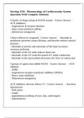 Nursing 3550 - Pharmacology of Cardiovascular System Questions With Complete Solutions