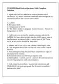 NURS3550 Final Review Questions With Complete Solutions