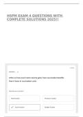 HSPM EXAM 4 QUESTIONS WITH COMPLETE SOLUTIONS 2025&excl;&excl;