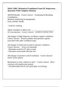 NRSG 4580 &vert; Mechanical Ventilation Exam III&colon; Respiratory Questions With Complete Solutions 