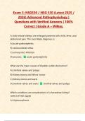 Exam 3&colon; NSG530 &sol; NSG 530 &lpar;Latest 2025 &sol; 2026&rpar; Advanced Pathophysiology &vert; Questions with Verified Answers &vert; 100&percnt; Correct &vert; Grade A &ndash; Wilkes&period;