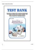 Test Bank for Essentials of Pharmacology for Health Professions 10th Edition &lpar;Cengage&comma; 2025&rpar; by Bruce Colbert&comma; Adam James and Elizabeth Katrancha&comma; Isbn no&semi; 9788214116069&comma; all 27 Chapters Covered