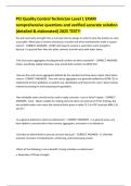 PCI Quality Control Technician Level 1 EXAM comprehensive questions and verified accurate solution &lpar;detailed & elaborated&rpar; 2025 TEST&excl;&excl;