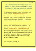 REAL ESTATE EXPRESS COLORADO CLOSINGS FINAL VERSION 1&2 NEWEST 2025&sol;2026 NEWEST ACTUAL EXAM WITH COMPLETE QUESTIONS AND VERIFIED ANSWERS &vert;ALREADY GRADED A&plus;&vert; 