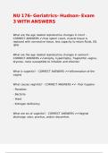 NU 176- Geriatrics- Hudson- Exam 3 WITH ANSWERS