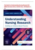 Test Bank For Understanding Nursing Research 8th Edition by Susan Grove&comma; Jennifer Gray &period; All Chapters 1-14&vert; Latest 2025