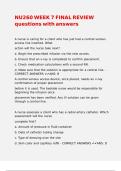 NU260 WEEK 7 FINAL REVIEW questions with answers&comma;