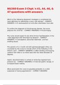NU260 Exam 3 Chpt&period;-s 41&comma; 44&comma; 46&comma; & 47 questions with answers&period;