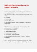 NUR 448 Final Questions with correct answers