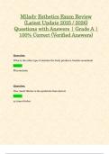 Milady Esthetics Exam Review &lpar;Latest Update 2025 &sol; 2026&rpar; Questions with Answers &vert; Grade A &vert; 100&percnt; Correct &lpar;Verified Answers&rpar;
