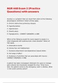NUR 448 Exam 2 &lpar;Practice Questions&rpar; with answers