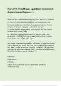 Nurs 470 - Final Exam &lpar;questions from tests 1-4&rpar; questions with answers&comma;