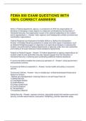 FEMA 800 EXAM QUESTIONS WITH 100&percnt; CORRECT ANSWERS 