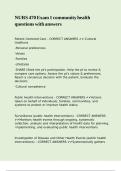 NURS 470 Exam 1 community health questions with answers