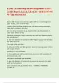 Exam 1 Leadership and Management RNSG 2221 Chapt 1&comma;2&comma;3&comma;5&comma;6&comma;7&comma;8&comma;14&comma;22 &ndash; QUESTIONS WITH ANSWERS&comma;