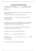 CT FINAL EXAM QUESTIONS AND ANSWERS
