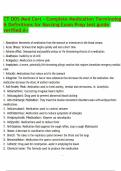 CT DDS Med Cert &ndash; Complete Medication Terminology & Definitions for Nursing Exam Prep test guide verified A&plus;&period;pdf