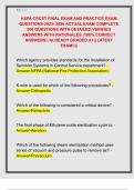 HSPA CRCST FINAL EXAM AND PRACTICE EXAM  QUESTIONS 2025&sol; 2026 ACTUAL EXAM COMPLETE  500 QUESTIONS WITH DETAILED VERIFIED  ANSWERS WITH RATIONALES &lpar;100&percnt; CORRECT  ANSWERS&rpar; &sol;ALREADY GRADED A&plus;&vert;&vert; LATEST  EXAM&excl;&excl;&vert;&vert;