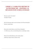 AMERICA&colon; A NARRATIVE HISTORY BY DAVID EMORY SHI &ndash; CHAPTERS 1-10 DETAILED STUDY GUIDE & SUMMARY