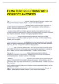 FEMA TEST QUESTIONS WITH CORRECT ANSWERS 