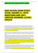 AHIP ACTUAL EXAM STUDY GUIDE      AHIP ACTUAL EXAM STUDY  GUIDE&period; GRADED A&plus;&period; WITH  QUESTIONS AND 100&percnt;  VERIFIED ANSWERS&period; LATEST  UPDATE 